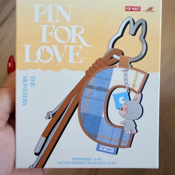 Pop Mart THE MONSTERS Pin for Love Labubu Series Letter Pendant Keychain B - Picture 2 of 2